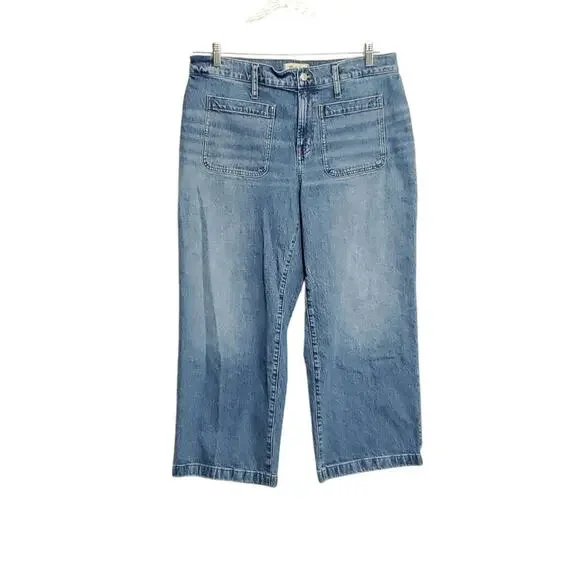 MADEWELL The Perfect Vintage Patch Pocket Wide Leg Jeans Sz 32P - Picture 2 of 12
